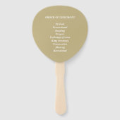 ベージュパームビーチ結婚式式プログラム ハンドファン (裏面)