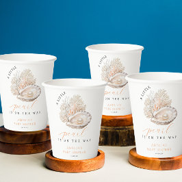 ベージュパールエレガントベビーシャワー紙カップ 紙コップ