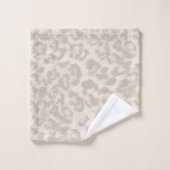 ベージュヒョウ柄バスタオオルセット バスタオルセット (ウォッシュタオル)