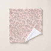 ベージュヒョウ柄。バスタオルセット バスタオルセット (ウォッシュタオル)