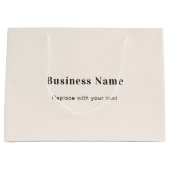 ベージュビジネスネーム文字 ラージペーパーバッグ (正面)