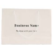 ベージュビジネスネーム文字 ラージペーパーバッグ (裏面)