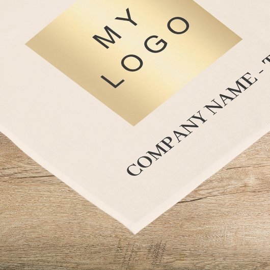 ベージュビジネスロゴ文字 ショートテーブルランナー