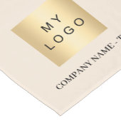 ベージュビジネスロゴ文字 ショートテーブルランナー (コーナー)