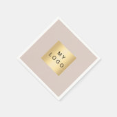 ベージュビジネスロゴ スタンダードカクテルナプキン (角)