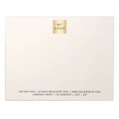 ベージュビジネス会社のロゴ ノートパッド (正面)