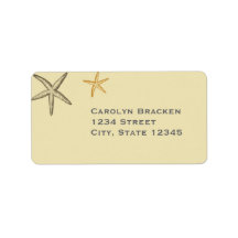 ベージュビーチテーマスターフィッシュ差出人住所ラベル