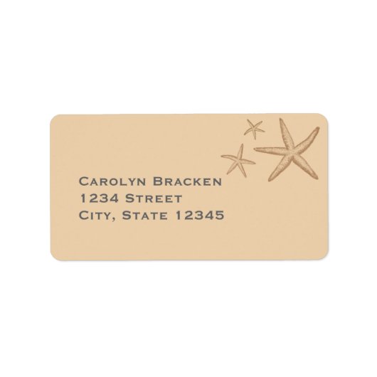 ベージュビーチテーマスターフィッシュ差出人住所ラベル ラベル (正面)