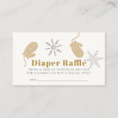 ベージュビーニーベビーシャワーおむつラッフルチケット エンクロージャーカード (正面)