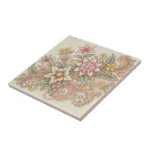 ベージュピンクイエローボホインドネシアろうけつ染め タイル (側面)