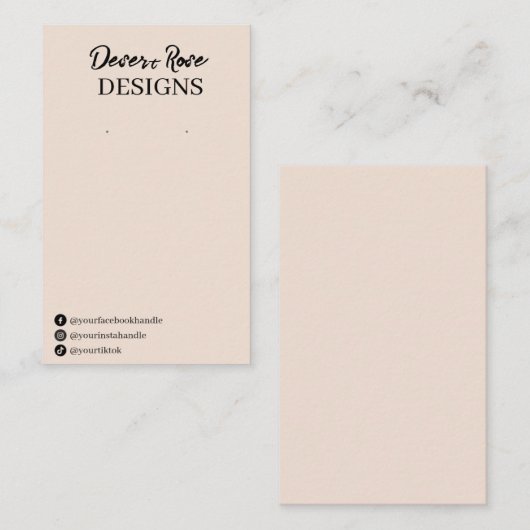 ベージュピンクイヤリングディスプレイカード 名刺 (正面/裏面)