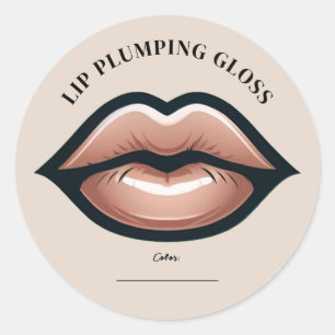 ベージュピンクニュートラルリップリップリップグロスプルメイクアップ ラウンドシール