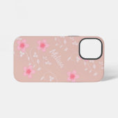 ベージュピンクフラワー iPhoneケース (裏面横)