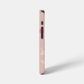 ベージュピンクフラワー iPhoneケース (左側面)