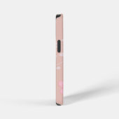 ベージュピンクフラワー iPhoneケース (右側面)