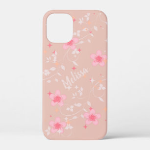 ベージュピンクフローラ iPhone 12 MINI ケース