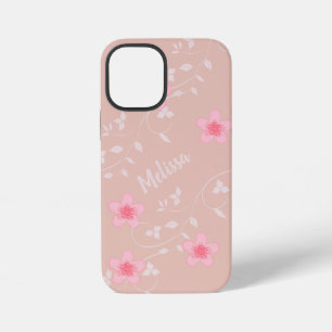 ベージュピンクフローラ iPhone 12 MINIケース