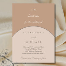 ベージュピンクモノグラムミニマリスト結婚ジャパンディ