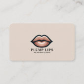 ベージュピンクリップリップリップソーシャルメディアつながりQR 名刺 (正面)