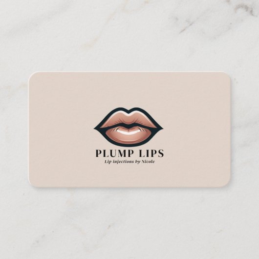 ベージュピンクリップリップリップソーシャルメディアつながりQR 名刺 (正面)