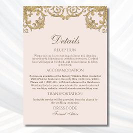 ベージュピンクロココ華美ヴィンテージウェディング詳細 エンクロージャーカード