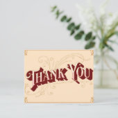 ベージュピンクヴィンテージアートミニマリスト サンキューカード (スタンド正面)