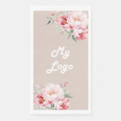ベージュピンク花模様ビジネスロゴ (正面)