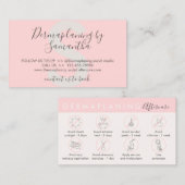 ベージュピンク ダーマプレーニング アフターケア ポスト 指示 名刺 (正面/裏面)