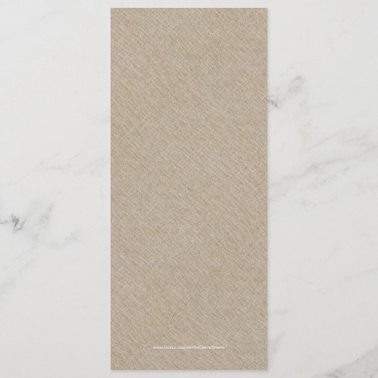 ベージュフェイクリネンバーラップ&ホワイトレースのメ結婚ニュー メニュー (裏面)