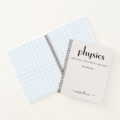 ベージュフェミニンブラック物理パーソナライズされた学 ノートブック (内部)