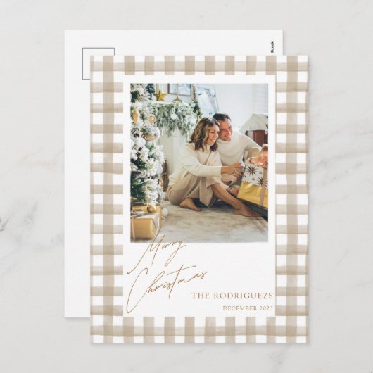 ベージュフォトクリスマスポストカード シーズンポストカード (正面/裏面)