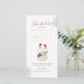 ベージュフォーマルとグリーンフローラ結婚式招待状 (スタンド正面)