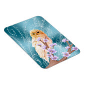 ベージュフクロウオンパープルフローラブランチマジカルスパークル マグネット (右側)