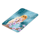 ベージュフクロウオンパープルフローラブランチマジカルスパークル マグネット (左側)