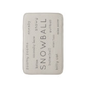 ベージュフラットキャットベッドマットペット名+ニックネーム バスマット (正面縦)