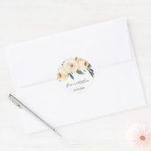 ベージュフラワーの結婚式の引き出物 ラウンドシール (封筒)