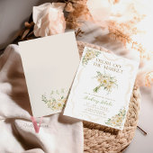 ベージュフラワーオフザマーケットブライダルシャワー招待状 招待状