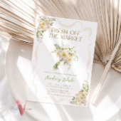 ベージュフラワーオフザマーケットブライダルシャワー招待状 招待状