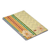 ベージュフラワーズカラフルストライプーズ ノートブック (右側)