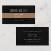 ベージュフランスのダークグレー魅力的名刺 名刺 (正面/裏面)