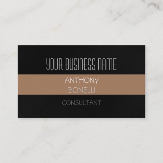 ベージュフランスのダークグレー魅力的名刺 名刺 (正面)