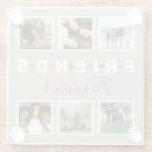 ベージュフレンズモダンフォーエバーフォトコラージュ ガラスコースター (裏面)