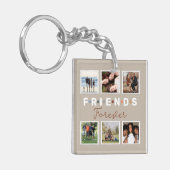 ベージュフレンズモダンフォーエバーフォトコラージュ キーホルダー (正面左)