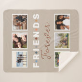 ベージュフレンズモダンフォーエバーフォトコラージュ シェルパブランケット (正面(横))