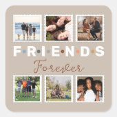 ベージュフレンズモダンフォーエバーフォトコラージュ スクエアシール (正面)