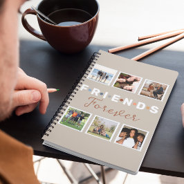 ベージュフレンズモダンフォーエバーフォトコラージュ ノートブック