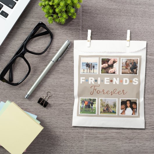 ベージュフレンズモダンフォーエバーフォトコラージュ フェイバーバッグ