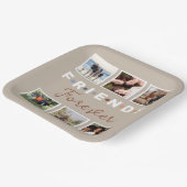 ベージュフレンズモダンフォーエバーフォトコラージュ ペーパープレート (傾斜あり)