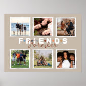 ベージュフレンズモダンフォーエバーフォトコラージュ ポスター (正面)