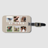 ベージュフレンズモダンフォーエバーフォトコラージュ ラゲッジタグ (正面横)